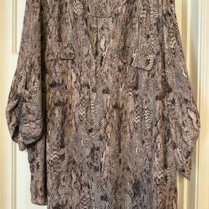 Snakeskin Print Women's Top